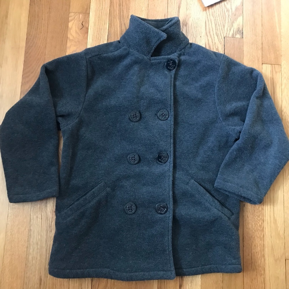 Lands’ End Women’s Dark Gray Polartec Button Up Fleece Sweater / Jacket - Size M